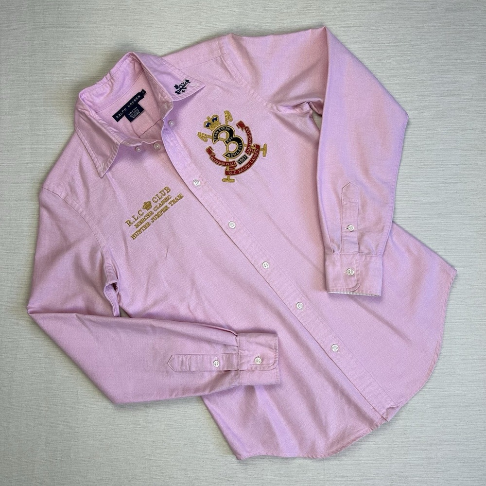 Vtg Ralph Lauren Bleecker Polo Challenge Cup Hunter Jumper Team Shirt Women 2